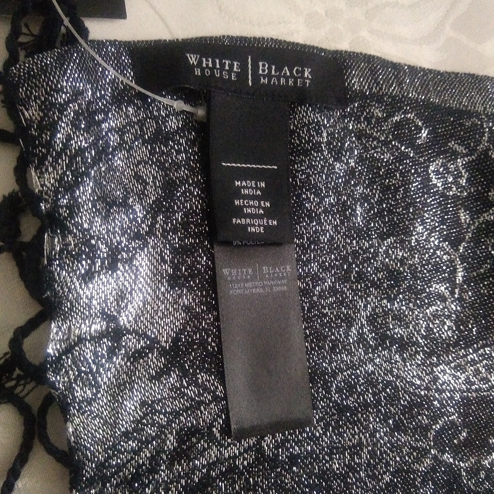 New 🎀 WHBM paisley dark grey metallic lurex ombre jacquard - Picture 3 of 7